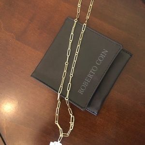 Roberto Coin 18K yellow gold paperclip chain